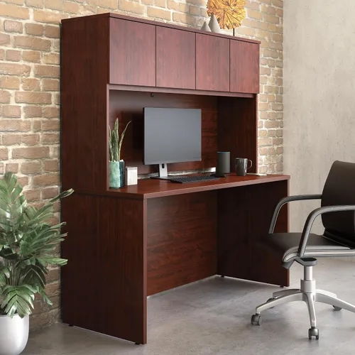 Vista 2 de Sauder Affirm Escritorio de 60" y gabinete de 60" Cc Ste A2 Clásico acabado de cereza.