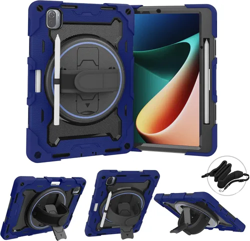 Vista 10 de Funda para Xiaomi Pad 5 / MiPad 5 Pro de 11 pulgadas 2021, resistente funda protectora a prueba de golpes para niños con soporte giratorio de 360°