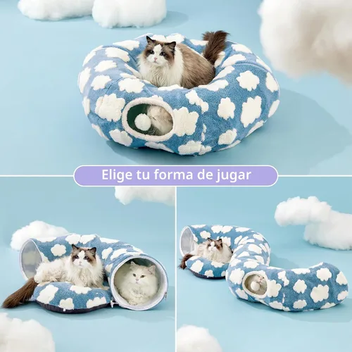 Vista 3 de Lesure Donut - Linda cama de túnel para gatos jacquard, grande, juguetes Arco Rosa Taffy
