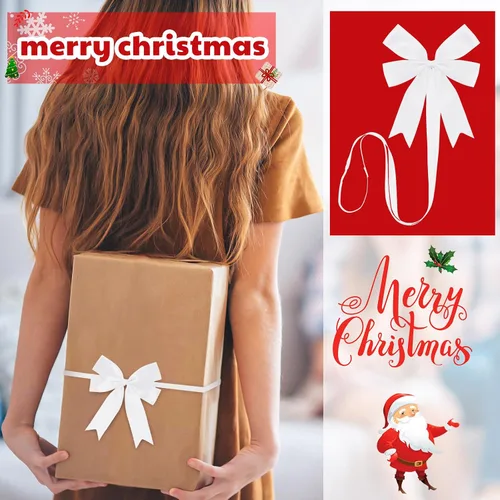 Vista 5 de Jetec 24 Piezas de Arcos Elásticos Navideños para Cajas de Regalo, Lazos Elásticos con Arcos para Cajas de Regalo, Adornos Navideños