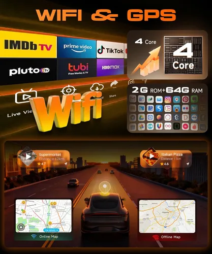 Vista 4 de 4Core 2G+64G Android Car Stereo Carplay para Toyota Camry 2000 2001 2002 2003 2004 2005 2006, Rimoody 9 pulgadas pantalla táctil radio de coche