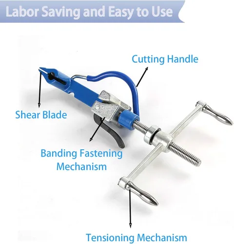 Vista 3 de AIWFL Herramienta de flejado de acero inoxidable, alicates apretados, herramienta de tensado y corte, kit de bobina de bandas de flejado de acero