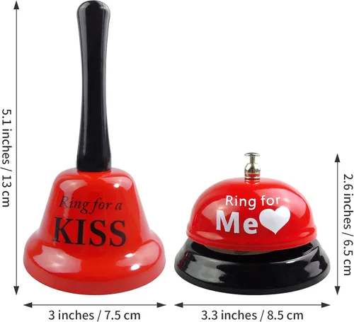 Vista 2 de Campana de llamada de 2 piezas Campana de mano Servicio de campana de barra de servicio de mostrador de servicio Campana de llamada Timbre