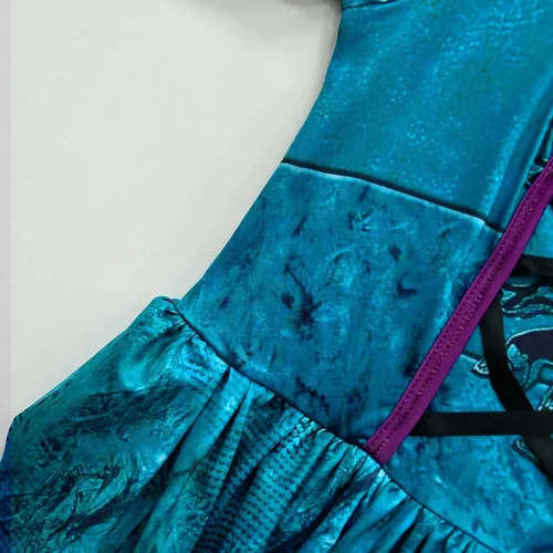 Vista 4 de MBVBN Disfraz de pirata Uma de Halloween para niñas, disfraz de princesa para Navidad, fiesta de cumpleaños familiar, ropa de vestir