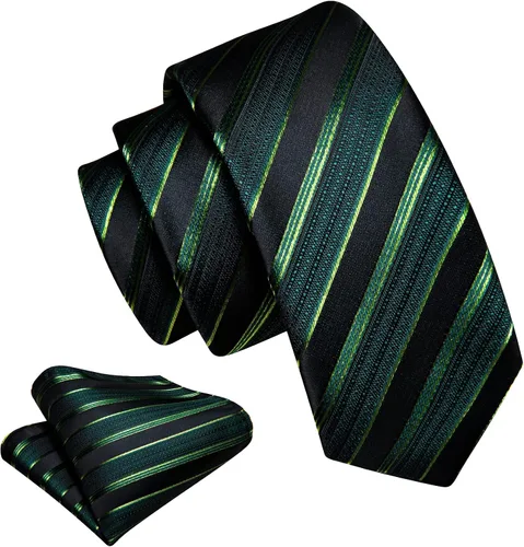 Vista 170 de Barry.Wang Corbata de niño regular seda tejida rayas sólido lazo bolsillo cuadrado