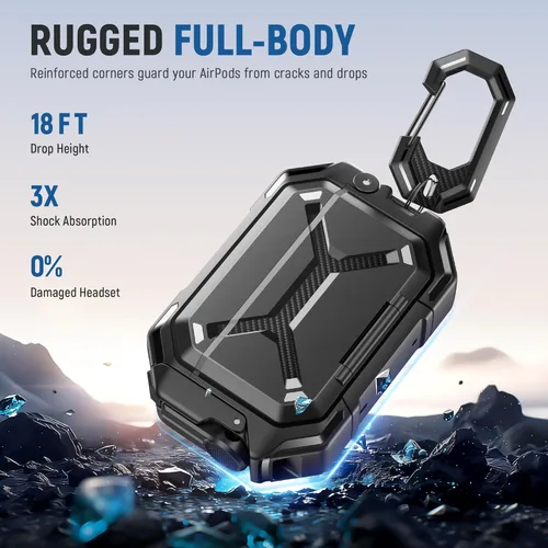 Vista 7 de MOBOSI para Funda de AirPods Pro 3 [Funda Impermeable IP68 para iPods Pro 3 y Compatible con MagSafe] Funda Protectora de Grado Militar para Earpods