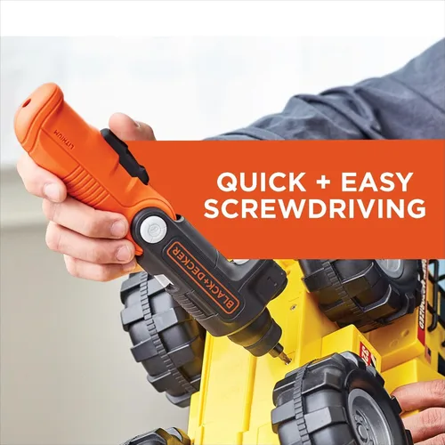 Vista 10 de BLACK+DECKER Cordless Screwdriver with LED Light 4V MAX, Electric Screwdriver with 2 Pcs Bit Set (BDCSFL20C)
