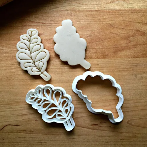 Vista 3 de Sweet Prints Inc Set of 2 Rounded Leaf Cookie Cutters - Dishwasher Safe