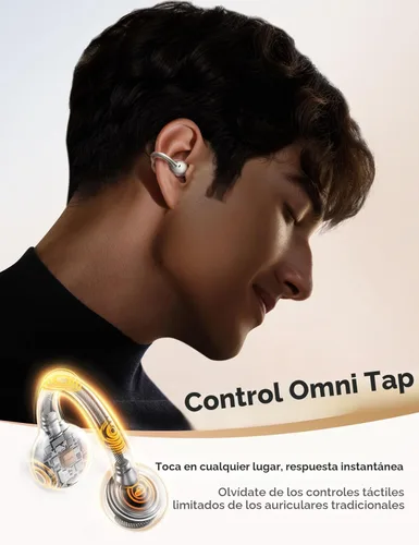 Vista 5 de JOYROOM OE3 Auriculares de oído abierto, auriculares inalámbricos con clip, reconocimiento automático L-R, control táctil omnidireccional, sonido