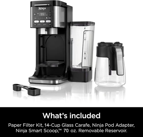 Vista 8 de Ninja DualBrew Pro Cafetera de goteo para café caliente y helado (Reacondicionado) Compatible con cápsulas K-Cup 3 estilos de preparación