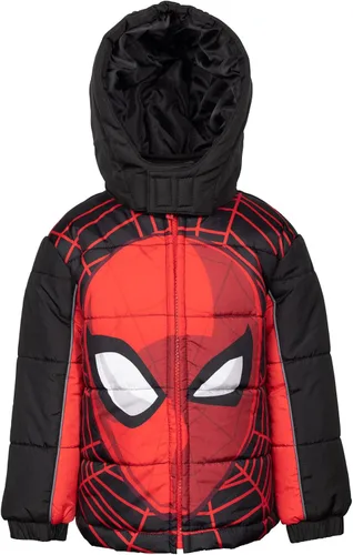 Chaqueta acolchada con cremallera de cosplay de Marvel para niños pequeños hasta grandes, tallas (2T - 14-16)
