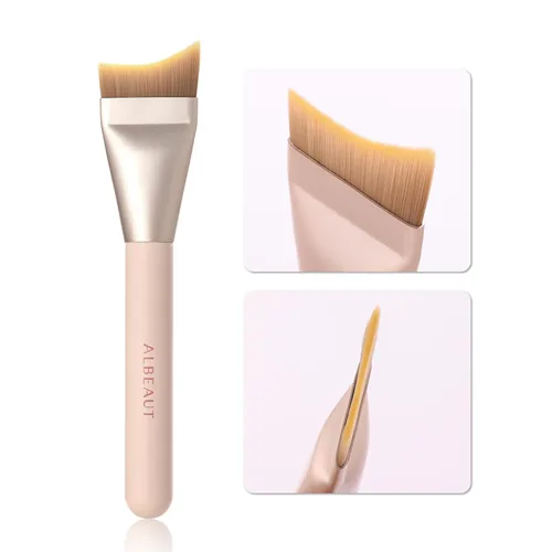 Vista 13 de Albeaut Brocha Correctora en Ángulo para Debajo de los Ojos para Corrector Líquido Crema en Polvo Iluminador Triangular Pequeña Contorno de Nariz