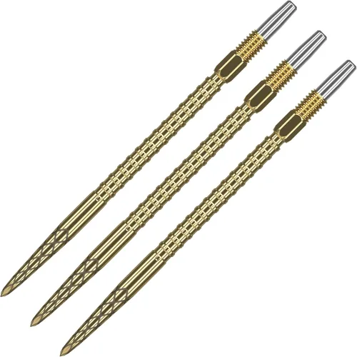 TARGET Dardos Swiss Point DS Puntos de dardos (paquete de 3 puntas) – 1.024 in/1.181 in/1.378 in/1.575 in – Dorado/Plata/Negro SP – Cambio de punta