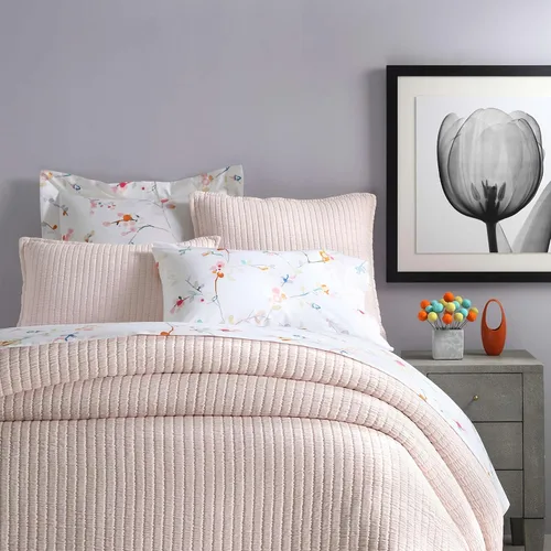 Vista 10 de Pine Cone Hill Funda de almohada Boyfriend Aegean Matelasse, tamaño estándar, patrón sólido azul