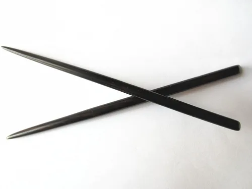 Zz-bs-zg 2 Count Hair Sticks Natural Ebony (Black Sandalwood) Handmade Carved Hair Clip Shawl Hair Pins Pack of 2 Pcs