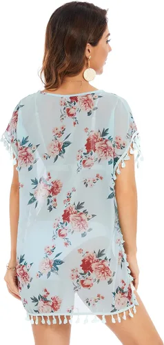 Vista 5 de Tandisk Traje de baño de gasa para mujer, para cubrir el traje de baño