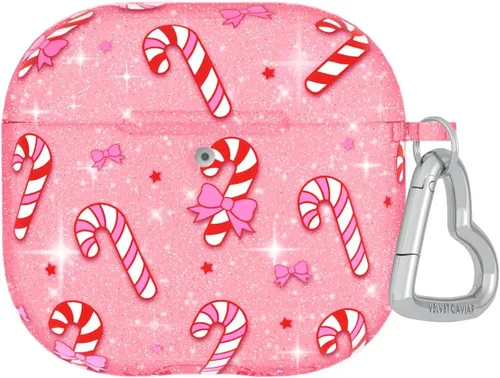 Vista 28 de VELVET CAVIAR Funda compatible con AirPods 4 con llavero, bonitas fundas protectoras duras para AirPod de 4ª generación para mujeres, leopardo negro
