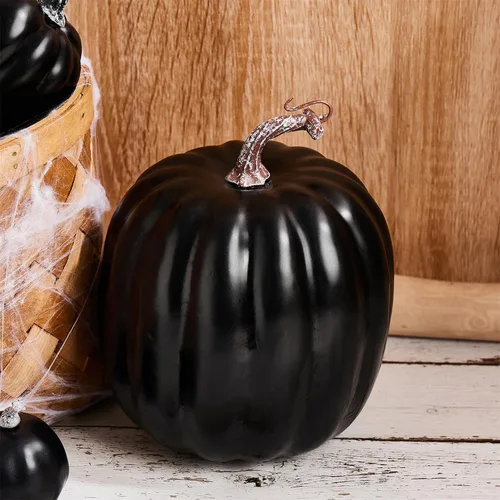 Vista 2 de woshilaocai 7 calabazas artificiales para decoración de otoño, cosecha, Acción de Gracias, Halloween, vacaciones, decoración de casa de campo
