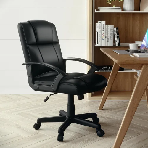 Vista 2 de Flash Furniture Coffman Flash Fundamentals Mid-Back LeatherSoft Office and Gaming Chair, Ergonomic Office Chair with Padded LeatherSoft Seat and