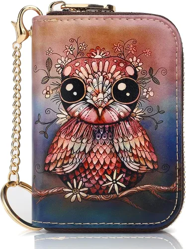 APHISON RFID - Tarjetero, carteras para mujer. Funda para tarjetas de piel con cremallera para mujerniñaCaja regalo