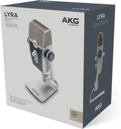 Vista 11 de AKG Pro Audio Lyra Ultra-HD USB C Micrófono para grabación, transmisión, juegos, podcast, ASMR en PC y Mac, micrófono de condensador para laptop