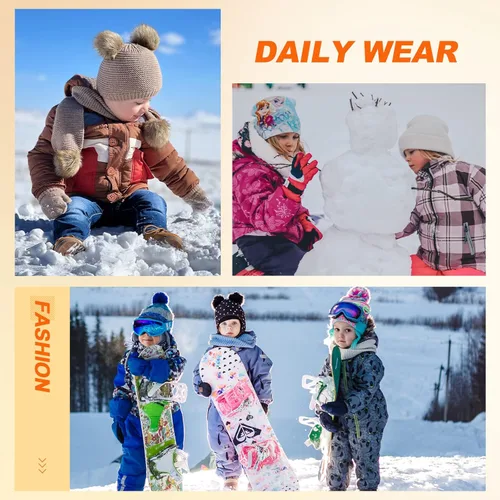 Vista 6 de POXIMI Bufanda de invierno para bebé, calentador de cuello para niños, bufandas elegantes y acogedoras para niños y niñas