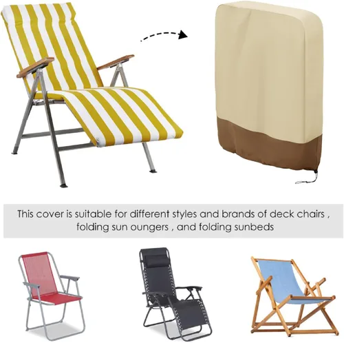 Vista 4 de Fundas para sillas de gravedad cero, 2 unidades, para exteriores, plegables, de gravedad cero, impermeables, a prueba de polvo, con bolsa