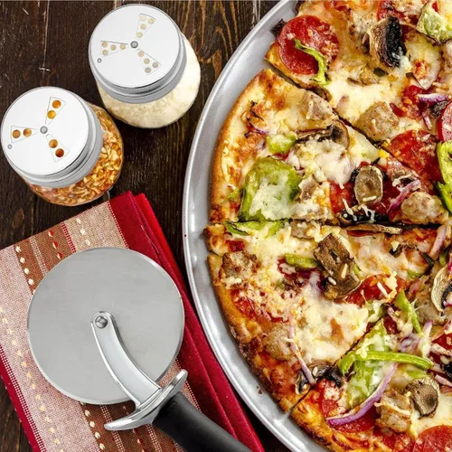 Vista 5 de Norpro Bandeja para pizza de acero inoxidable, 13-1/2 pulgadas, 13.5 pulgadas, plata