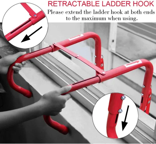 Vista 3 de Hausse Retractable 2 Story Fire Escape Ladder, 13 Feet