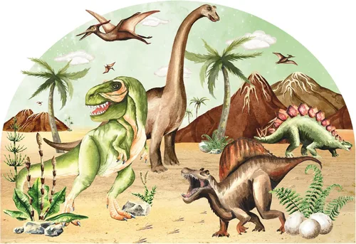 Vista 5 de Dinosaur Wall Sticker, Dinosaur World Wall Decal, Tyrannosaur Rex, Pterodactyl, Diplodocus, Stegosaurus, Removable Vinyl Sticker, Decor