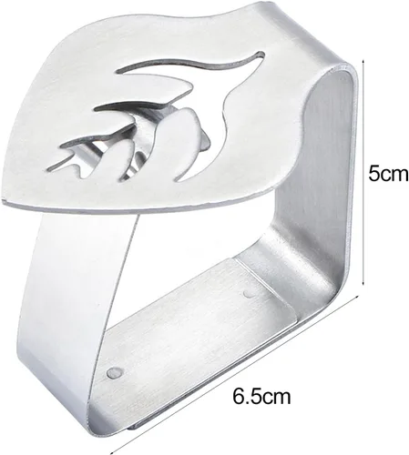 Vista 6 de Worparsen Clip de mantel grueso de acero inoxidable fuerte para mesa de comedor al aire libre, mesas de pícnic, clips huecos de hojas de flores