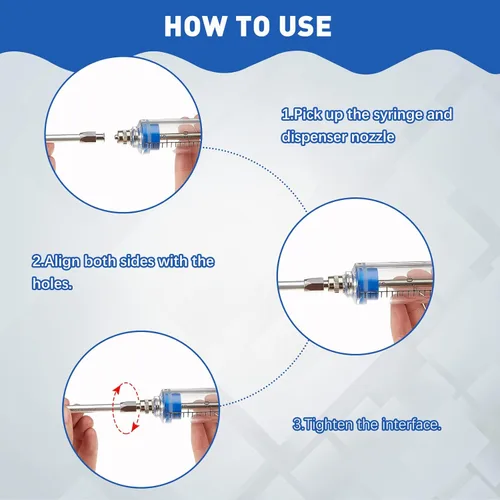 Vista 4 de 2 Piezas Jeringa con 2 Boquillas de Empapado 20ml Dosis Ajustable Jeringa Reutilizable de Empapado para Ovejas, Cabras (Azul)