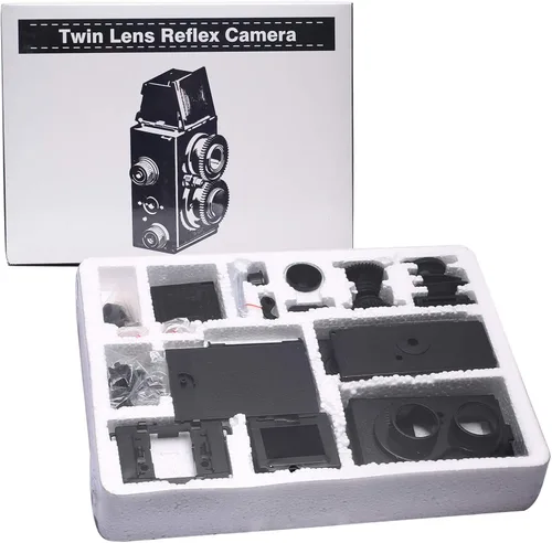 DEVMO Compatible con DIY Lightnes Classic Retro Holga Lomo Recesky TLR Cámara 1.378 in Film Twin Lens Reflex Kit