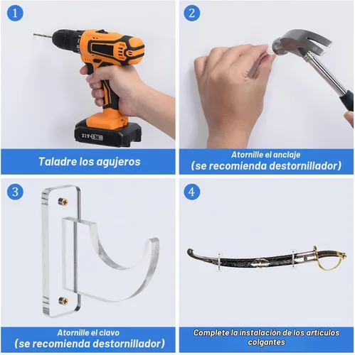 Vista 8 de uxcell Soporte de pared para espada, 1 juego de soporte de pared para sable de luz acrílico, soporte de pared para espada de sable de luz, soporte