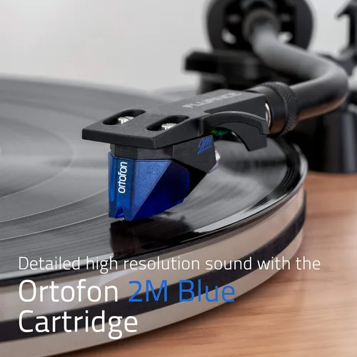 Vista 2 de Fluance RT85 Tocadiscos de Vinilo de Alta Fidelidad de Referencia con Cartucho Ortofon 2M Blue, Plato Acrílico, Motor de Control de Velocidad