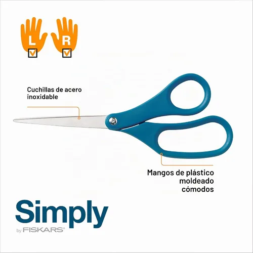Vista 9 de Fiskars Tijeras multiusos SoftGrip de titanio de 8 pulgadas, paquete de 2