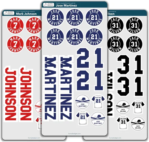 Juego de calcomanías personalizadas para casco de béisbol, incluye calcomanías personalizadas para bates de béisbol, bates de sóftbol, cascos