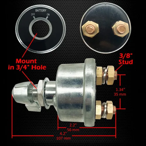 Vista 4 de Ampper - Interruptor de desconexión de batería 12V - 48V, interruptor maestro de desconexión de batería, corte de energía, apagado para auto