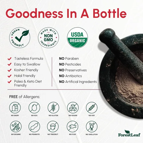 Vista 7 de ForestLeaf USDA - Cápsulas orgánicas de raíz de remolacha – Suplemento de remolacha 1000 mg de extracto 20:1 con semilla de uva de jengibre – Apoya