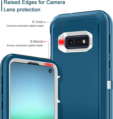Vista 3 de I-HONVA Funda para Galaxy S10E a prueba de golpes, a prueba de polvo y caídas, 3 capas, protección de cuerpo completo [sin protector de pantalla]