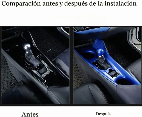 Vista 4 de Rifoda para C-HR ABS Accesorios Cubierta del panel de cambio de marchas de la consola central Compatible con Toyota C-HR 2018, 2019, 2020, 2021 Azul