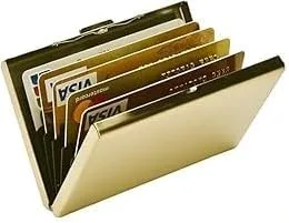 Vista 8 de Soporte para tarjetas de crédito RFID, organizador de tarjetas de visita, billetera con bloqueo RFID, billetera delgada antirrobo, soporte