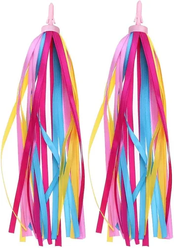 BlingKingdom 1 par de serpentinas de bicicleta arcoíris para niñas y niños, 2 unidades de 10 pulgadas de colores para manillar de bicicleta, cintas