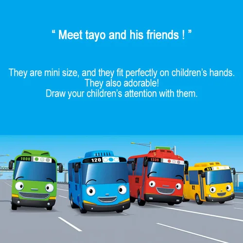 Vista 9 de Little bus Tayo Special Mini 4 unidades juego de juguetes (Tayo + ROGI + Gani + Rani)