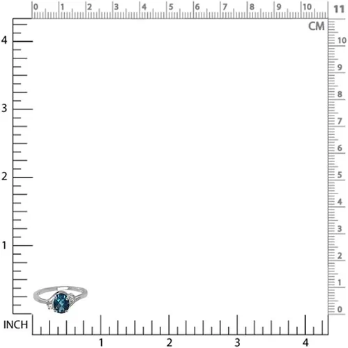 Vista 2 de Silvershake Anillo de compromiso de plata de ley 925 chapada en oro blanco de 0.315 x 0.236in