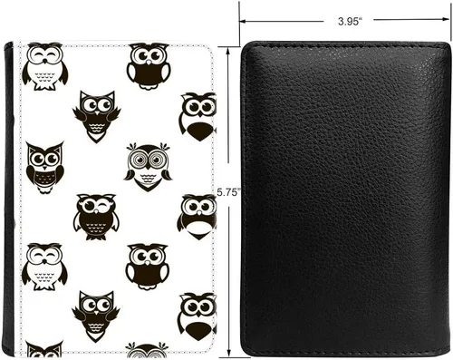 Vista 2 de Funda de piel sintética para pasaporte, billetera de viaje con bloqueo RFID con patrón único