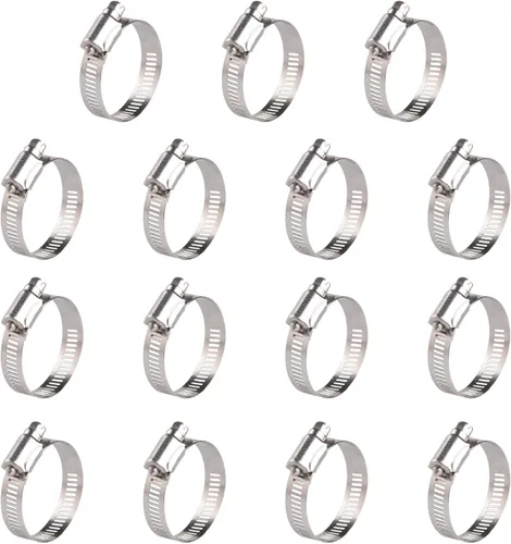 Vista 11 de Winlong Abrazaderas de manguera de acero inoxidable de 1/2 pulgadas, 24 unidades de abrazaderas de manguera de transmisión de engranajes