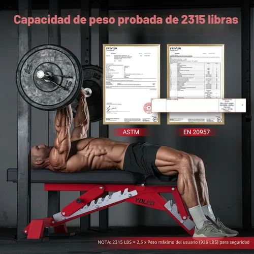 Vista 2 de YOLEO Banco de Pesas Ajustable Comercial - MÁXIMO 2300 LBS Banco de Entrenamiento de Servicio Pesado para Gimnasio en Casa, Press de Banco