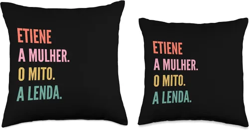 Vista 3 de Funny Portuguese First Name Design - Etiene Throw Pillow