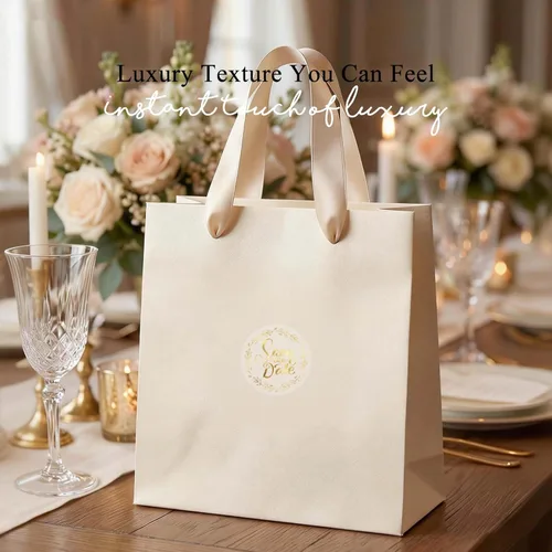 Vista 3 de 100 calcomanías para guardar la fecha, sellos de sobres de lámina dorada transparente para invitaciones de boda, despedida de soltera, fiesta